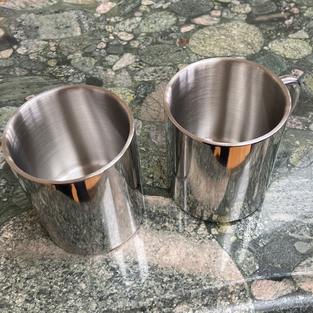 (2) Stainless steel coffee cups
